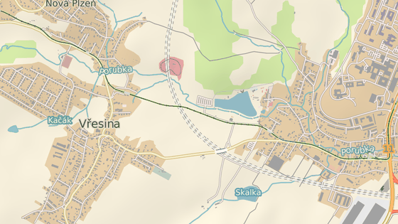 Místo čelní srážky dvou tramvají mezi Ostravou-Porubou a obcí Vřesina.