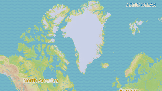 Grónsko na mapě severozápadní polokoule s hlavním městem Nuuk Grónsko na mapě severozápadní polokoule s hlavním městem Nuuk