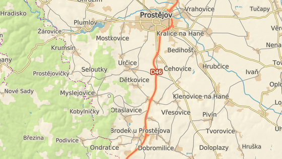 Nehoda se stala u obce Vranovice-Kelčice poblíž Prostějova.