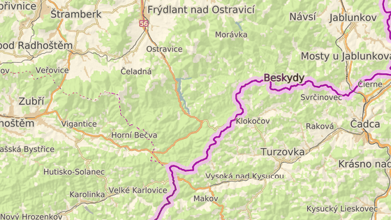 Tragick nehoda motocyklisty se stala v katastru obce Star Hamry na Frdecko-Mstecku na horsk sti silnice I/56.