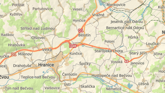 Nehoda se stala na 311. km dlnice D1 ve smru na Ostravu.