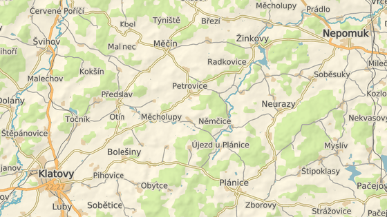 Místo havárie mezi Petrovicemi a Petrovičkami na Klatovsku Místo havárie mezi Petrovicemi a Petrovičkami na Klatovsku