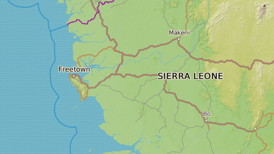 Freetown se nachází na západním pobřeží Sierra Leone