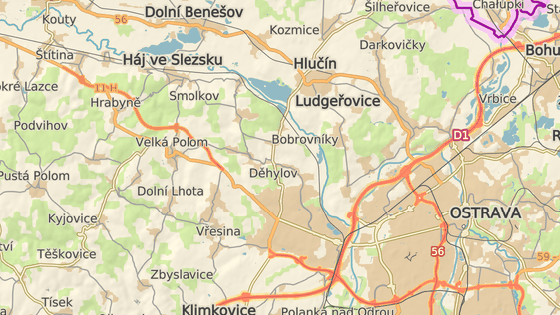 Do ostravské elektrárny v Třebovicích (modrá značka) přivedou plyn devítikilometrovým potrubím z Děhylova (červená značka). Do ostravské elektrárny v Třebovicích (modrá značka) přivedou plyn devítikilometrovým potrubím z Děhylova (červená značka).