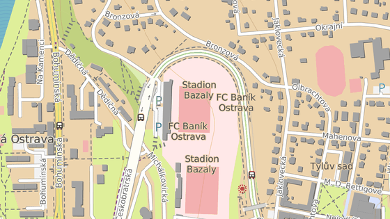 Stadion Bazaly le ve Slezsk Ostrav.