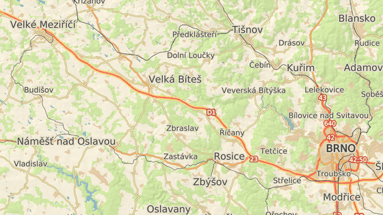 Úsek dálnice D1 Devět křížů Ostrovačice, kde se vrací omezení Úsek dálnice D1 Devět křížů Ostrovačice, kde se vrací omezení