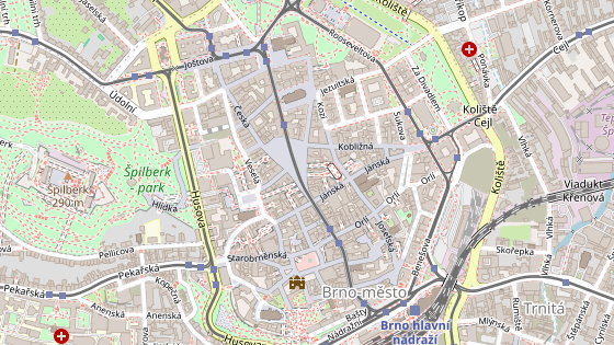 M�sta um�st�n� nov�ch v�suvn�ch sloupk� v centru Brna.