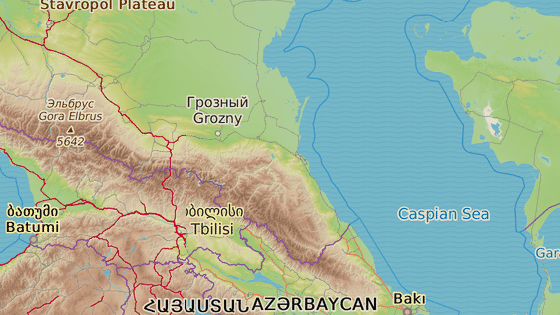 Machačkala (červeně) a Derbent (modře) Machačkala (červeně) a Derbent (modře)