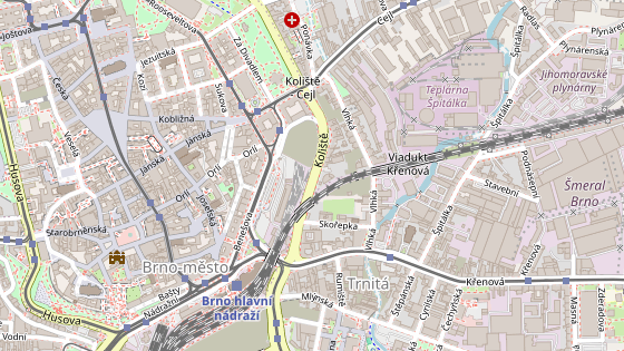 Uzaven parkovit pobl centra Brna.