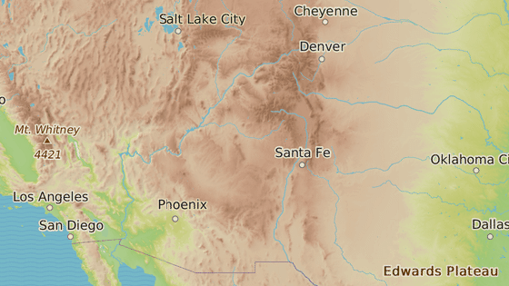 Sells, Arizona (erven znaka) a Florence, Colorado (modr)