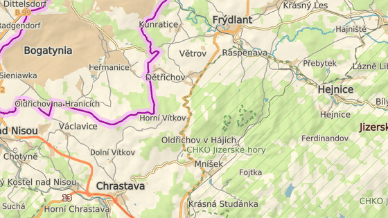 Yeni yol bölümü Frýdlant sırtının erişilebilirliğini artıracak