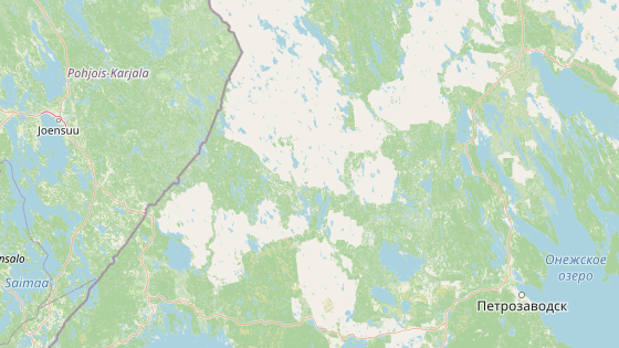 Finskou hranici (mod�e) a m�sto Petrozavodsk d�l� p�ibli�n� 160 km.