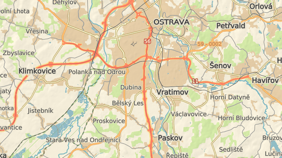 Řidič jel v protisměru na D56 ve směru od Frýdku-Místku, a to na úrovni průmyslové zóny v Ostravě-Hrabové.
