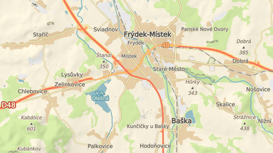 Příborská ulice ve Frýdku-Místku, kde se stala v sobotu nehoda Příborská ulice ve Frýdku-Místku, kde se stala v sobotu nehoda