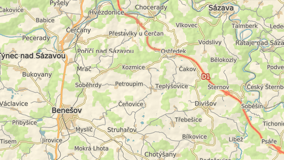 Úsek Ostředek - Šternov, 34. až 41. kilometr D1 Úsek Ostředek - Šternov, 34. až 41. kilometr D1