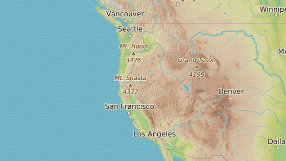 Seattle (červeně), Silicon Valley (šedě), Los Angeles (modře), San Diego (oranžová).