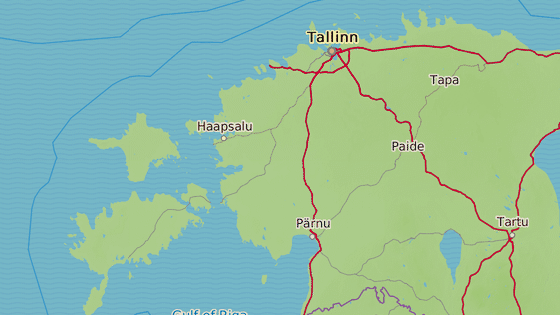 Ostrov Hiiumaa (mod�e) a ostrov Saaremaa (�erven�)