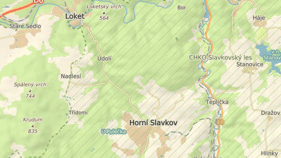 Místo dopravní nehody poblíž Horního Slavkova Místo dopravní nehody poblíž Horního Slavkova