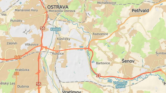 Nehoda se stala na Rudn ulici ped sjezdem na Bartovice a Radvanice.