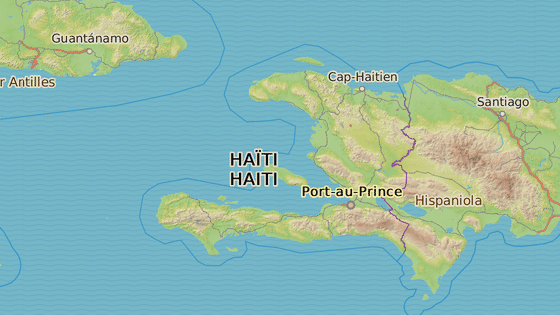 Pob Haiti m tm dva tisce kilometr.
