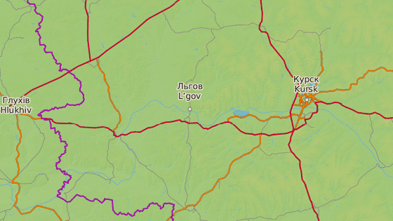 D�lnice mezi Chomutovkou a Rylskem u m�sta Kursk (mod�e)