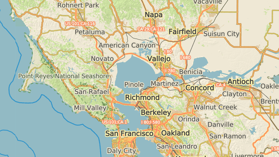 Msto Fairfield je 74 kilometr od San Francisca.