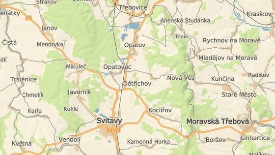 Úsek z Koclířova do Mikulče. Úsek z Koclířova do Mikulče.