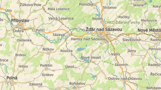 Momentálně poničený turistický „Zemanův“ pramen Oslavy. Ten skutečný se nachází asi 400 metrů severněji.