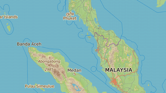 Body p�ibli�n� ukazuj� trasu kterou letoun urazil. Odstartoval z leti�t� v Kuala Lumpuru (�erven� bod) a vydal se severov�chodn�m sm�rem k Pekingu. Po necel� hodin� letu n�hle zm�nil sm�r, zmizel z radar� (modr� bod) a vydal se sm�rem k ostrovu Penang (�lut� bod). U n�j op�t zm�nil sm�r a v m�stech posledn�ho bodu zmizel i z vojensk�ho radaru.