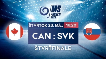 MS v hokeji 2024: tvrfinle Kanada - Slovensko