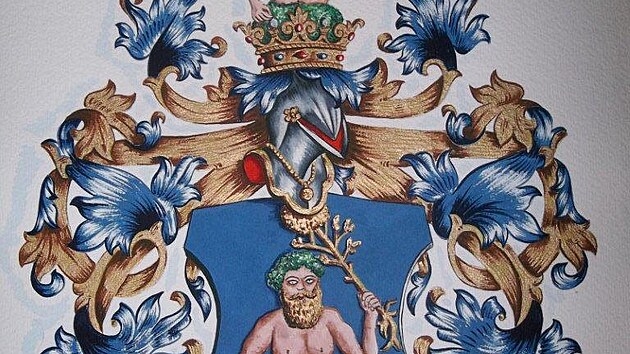 Erb rodu Kola�kovsk� (dle epitafu v kostele sv. Michaela, Kola�kov, 1612)