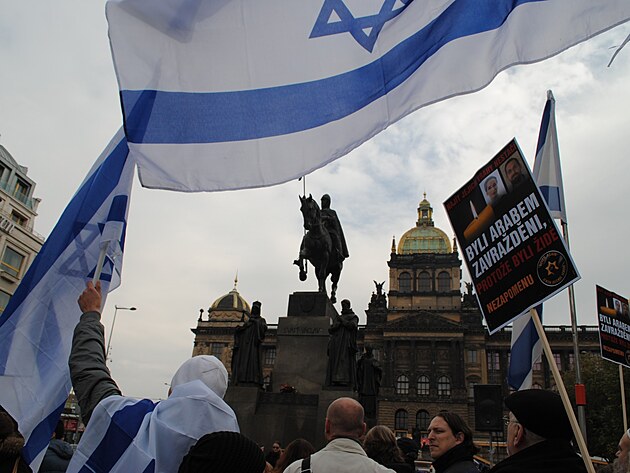 Shromdn na podporu Izraele v Praze 