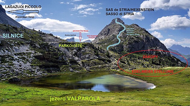 Passo Valparola - vyznaen zajmavch cl