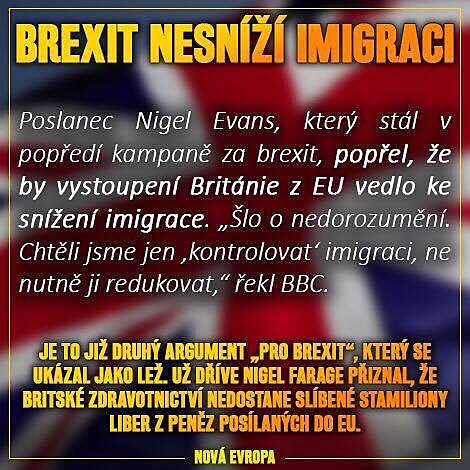 Dal argument zastnc Brexitu vyvrcen