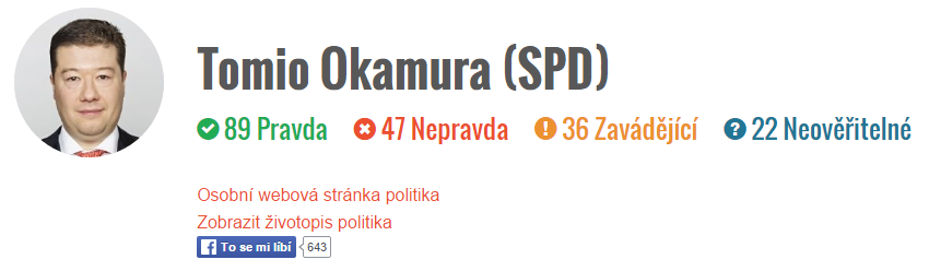 Pravdivost pana Okamury