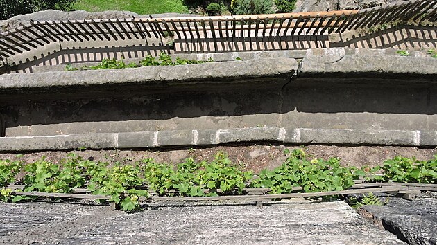 ....na níže položenou, po staletí pěstovanou, vinici.