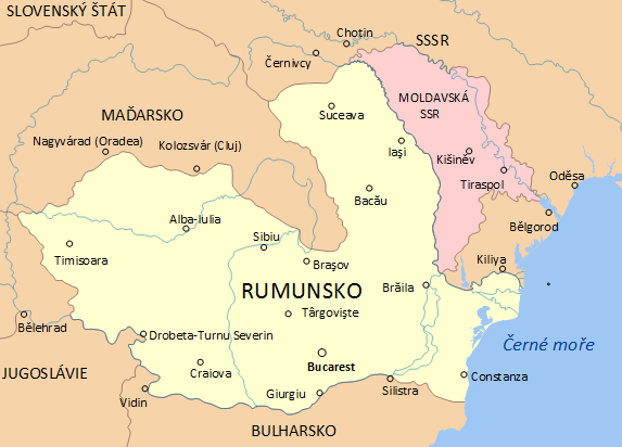 Rumunsk hranice v roce 1940