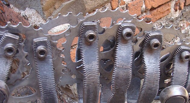 p�te� je z ozuben�ch kol pou��van�ch u bicykl�.