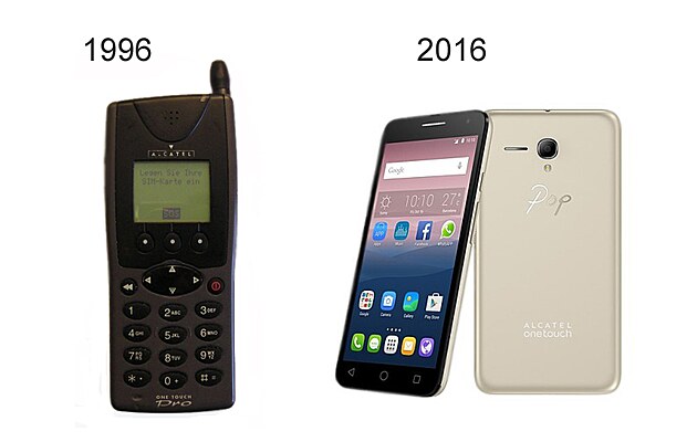 Mobiln telefony dnes a ped dvaceti lety