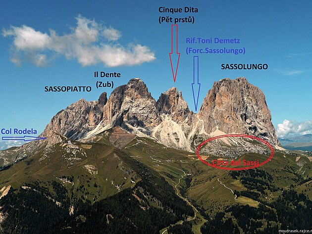 Sassolungo-Sassopiatto-popis a poloha kamennho moe Citta dei Sassi...lze zvtit rozkliknutm