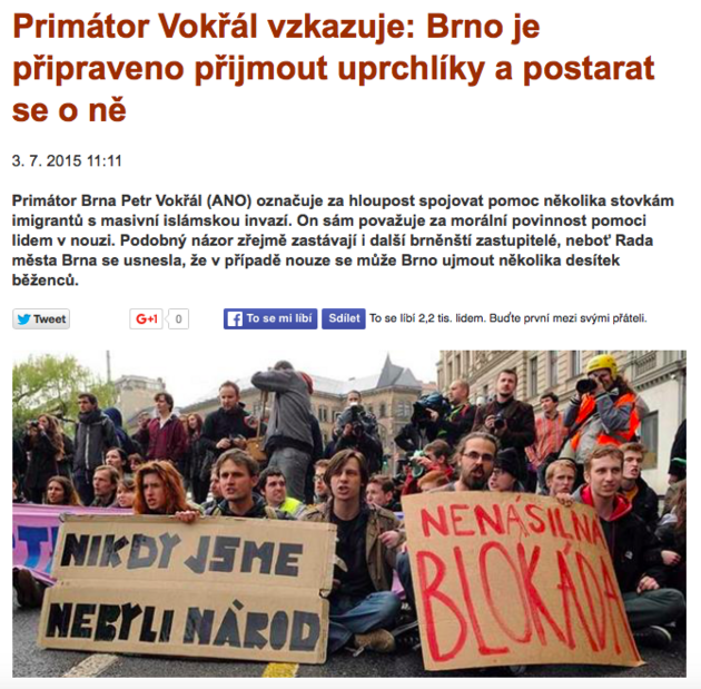 Brnnsk primtor Vokl (ANO) je stejn slunko jako prask Krnada (ANO)