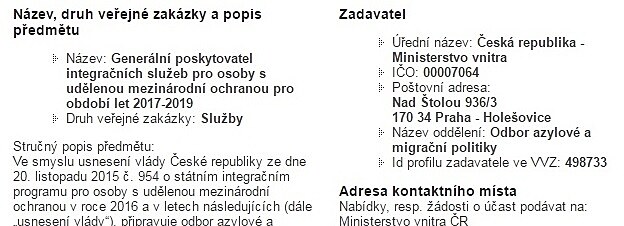 Ve�ejn� zak�zka MV�R