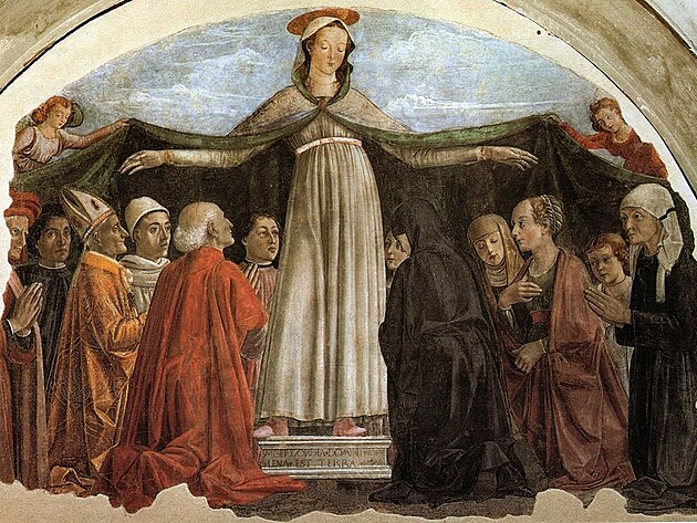 Panna Marie Milosrdn a rodina Vespucci - Simonetta vpravo uprosted