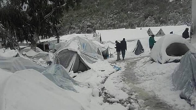 Uprchlick tbor na eckm ostrov Lesbos