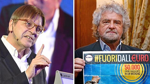 Guy Verhofstadt e Beppe Grillo.