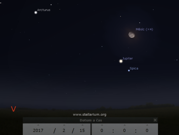 Msc, Jupiter a Spika 15. 2. 2017