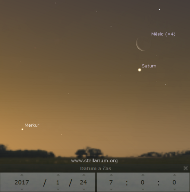 Msc v blzkosti Saturnu a Merkuru 24. 1. 2017