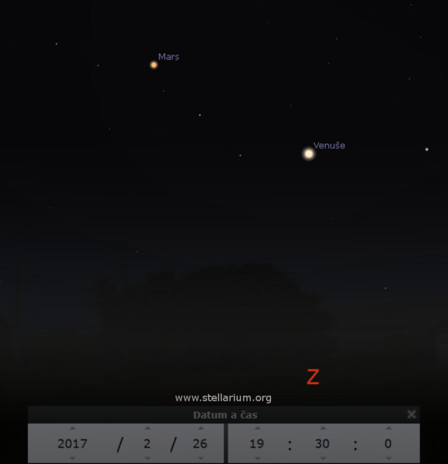 Venue, Mars (a Uran) na veern obloze 26. 2. 2017