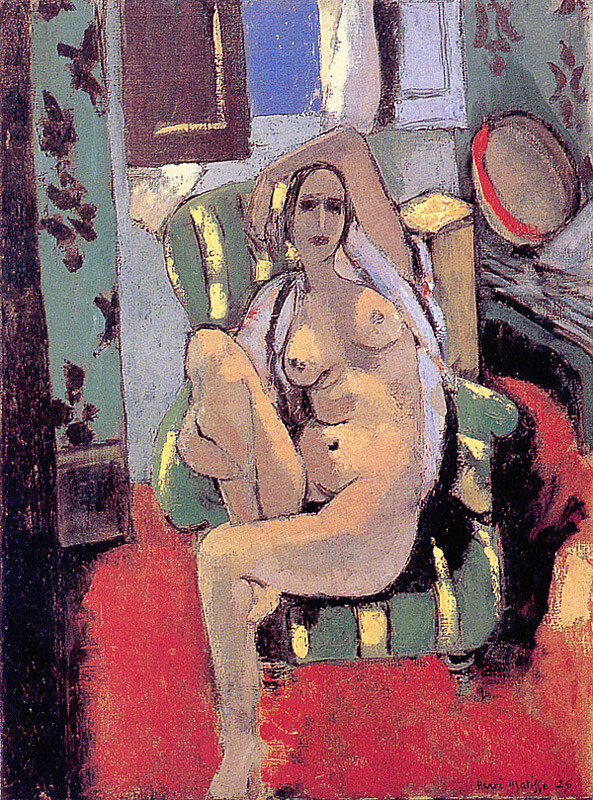 Henri Matisse: Odaliska s tamburinou, 1925-26; olejomalba 74,3 x 55,7 cm. Museum of Modern Art New York.