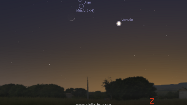 Seskupen Msce, Venue, Marsu a Uranu na veern obloze 1. bezna 2017